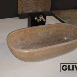 Ванная (пристанная или отдельностоящая) из натурального мрамора Абигейл, изображение, фото 1
