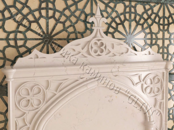 Мраморный каминный портал (облицовка) в восточном (арабском) стиле Ахир, каталог (интернет-магазин) каминов из мрамора, изображение, фото 2