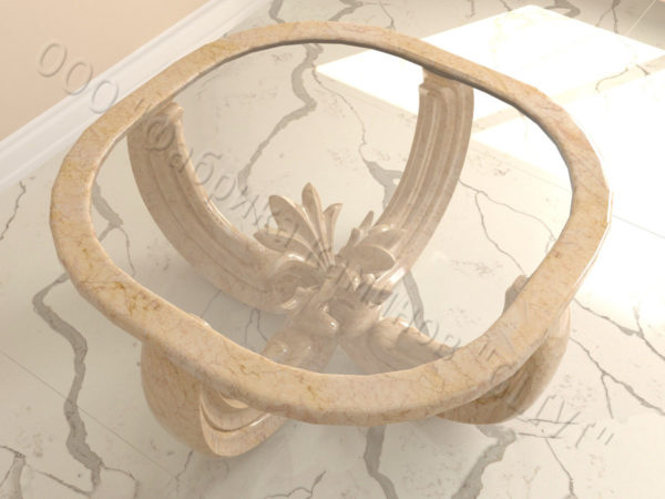 Стол из натурального камня (мрамора) Фрезия, интернет-магазин столов, изображение, фото 2