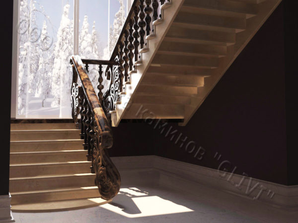 Лестница из натурального мрамора Герда, интернет-магазин лестниц, изображение, фото 4