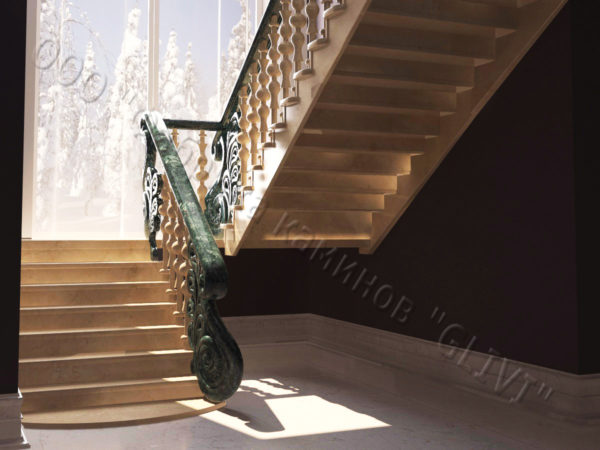 Лестница из натурального мрамора Герда, интернет-магазин лестниц, изображение, фото 5