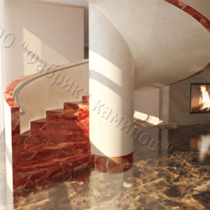 Лестница из натурального мрамора Клориум, интернет-магазин лестниц, изображение, фото 1
