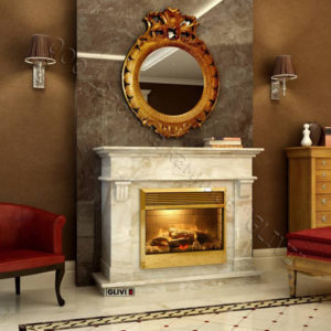 Мраморный каминный портал (облицовка) Санта-Лючия, каталог (интернет-магазин) каминов из мрамора, изображение, фото 1