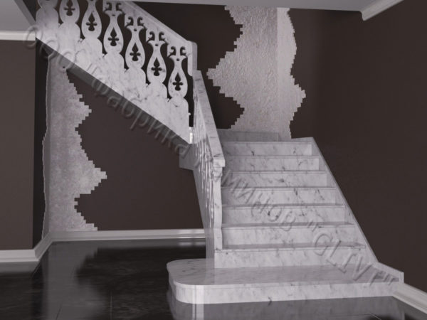 Лестница из натурального мрамора Сирин, интернет-магазин лестниц, изображение, фото 1