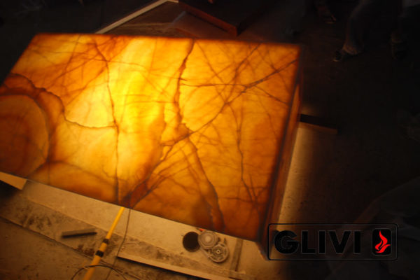 Декоративная подсветка плиты из оникса Урания, изображение, фото 1
