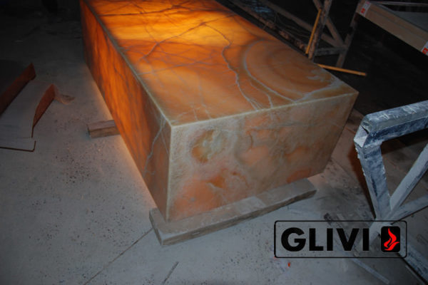 Декоративная подсветка плиты из оникса Урания, изображение, фото 3