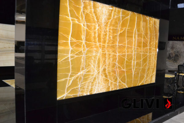 Декоративная подсветка плиты из оникса Вега, изображение, фото 1