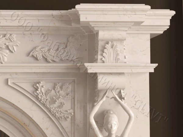 Мраморный каминный портал (облицовка) Дамас, каталог (интернет-магазин) каминов из мрамора, изображение, фото 4