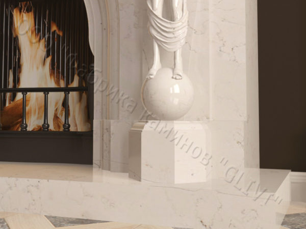Мраморный каминный портал (облицовка) Дамас, каталог (интернет-магазин) каминов из мрамора, изображение, фото 5
