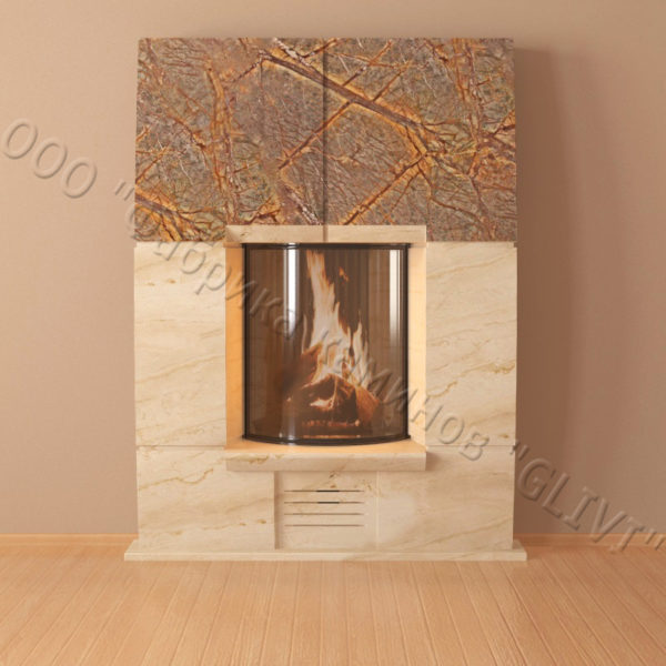 Мраморный каминный портал (облицовка) Доусон, каталог (интернет-магазин) каминов из мрамора, изображение, фото 4