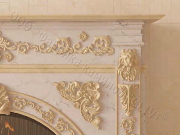 Мраморный каминный портал (облицовка) Версаль, каталог (интернет-магазин) каминов из мрамора, изображение, фото 3