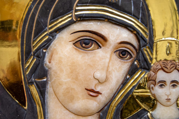 Икона Казанской Божией Матери № 3-12-4 из мрамора, камня, от Гливи, фото 8