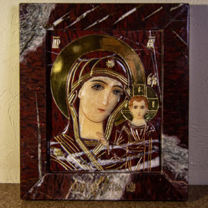 Икона Казанской Божией Матери № 3-12-10 из мрамора, камня, от Гливи, фото 1