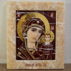 Икона Казанской Божией Матери № 3-12-12 из мрамора, камня, от Гливи, фото 9