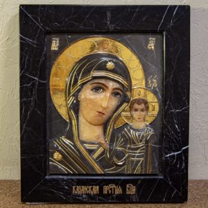 Икона Казанской Божией Матери № 3-12-11 из мрамора, камня, от Гливи, фото 1