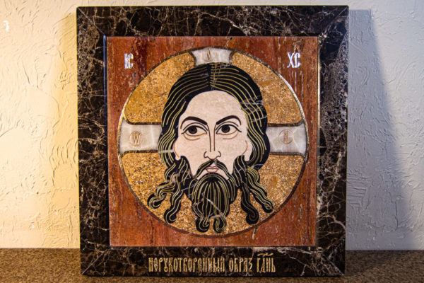 Икона Спас Нерукотворный № 1-12-9 из камня, Гливи, фото 12