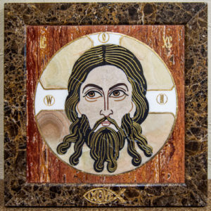Икона Спас Нерукотворный № 1-12-8 из камня, Гливи, фото 3