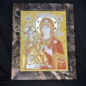 Икона Божией Матери Троеручица № 2-12-1 из мрамора, камня, изображение, фото 1