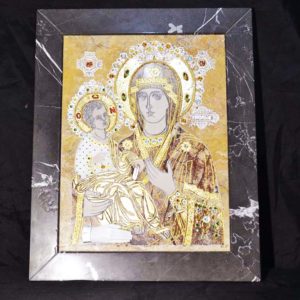 Икона Божией Матери Троеручица № 2-12-5 из мрамора, камня, изображение, фото 1