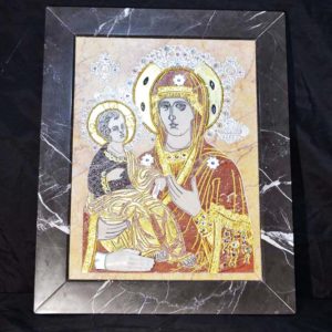 Икона Божией Матери Троеручица № 2-12-7 из мрамора, камня, изображение, фото 1