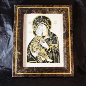 Икона Владимирской Божией Матери № 3 из мрамора, камня, от Гливи, фото 1
