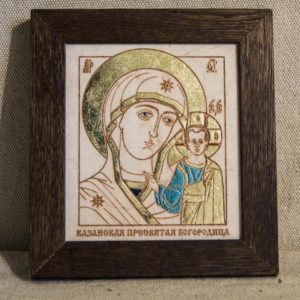 Икона Казанской Божией Матери № 32 подарочная из мрамора, камня, от Гливи, фото 1