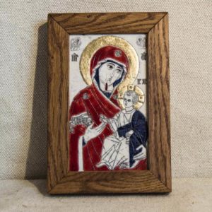 Икона Иверской Божией Матери № 1 подарочная из мрамора, камня, от Гливи, фото 1