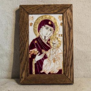 Икона Иверской Божией Матери № 2 подарочная из мрамора, камня, от Гливи, фото 1