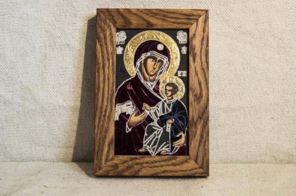 Икона Иверской Божией Матери № 3 подарочная из мрамора, камня, от Гливи, фото 1
