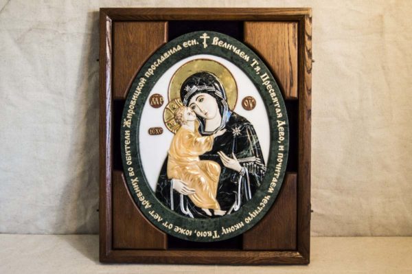 Икона Жировицкой Божией Матери (Богоматерь) № 5 (рельефная) из мрамора, камня, изображение, фото 11