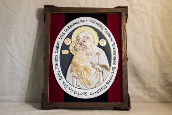 Икона Жировицкой Божией Матери (Богоматерь) № 6 (рельефная) из мрамора, камня, изображение, фото 12