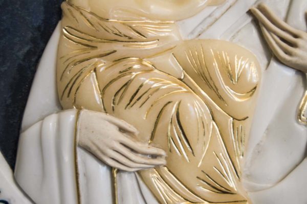 Икона Жировицкой Божией Матери (Богоматерь) № 6 (рельефная) из мрамора, камня, изображение, фото 5