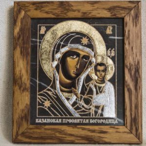 Икона Казанской Божией Матери № 1-06 подарочная из мрамора, камня, от Гливи, фото 1