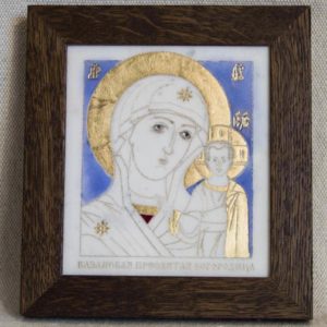Икона Казанской Божией Матери № 35 подарочная из мрамора, камня, от Гливи, фото 1