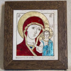 Икона Казанской Божией Матери № 36 подарочная из мрамора, камня, от Гливи, фото 1