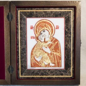 Икона Владимирской Божией Матери № 8 из мрамора, камня, от Гливи, фото 1