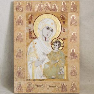 Икона Иверской Божией Матери № 1-25-5 из мрамора, камня, от Гливи, фото 8