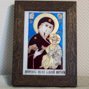 Икона Иверской Божией Матери № 8 подарочная из мрамора, камня, от Гливи, фото 1