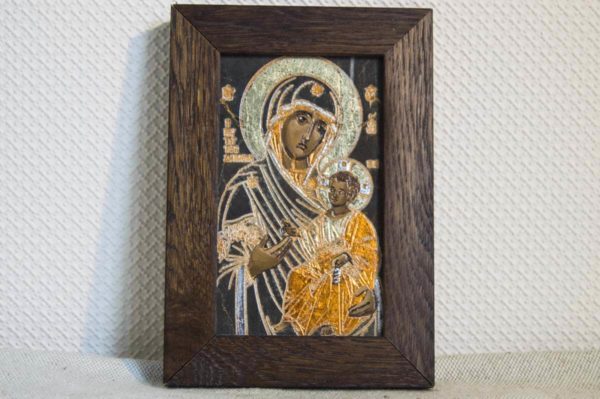 Икона Иверской Божией Матери № 12 подарочная из мрамора, камня, от Гливи, фото 1
