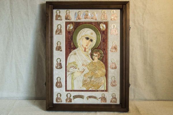 Икона Иверской Божией Матери № 1-25-3 из мрамора, камня, от Гливи, фото 13
