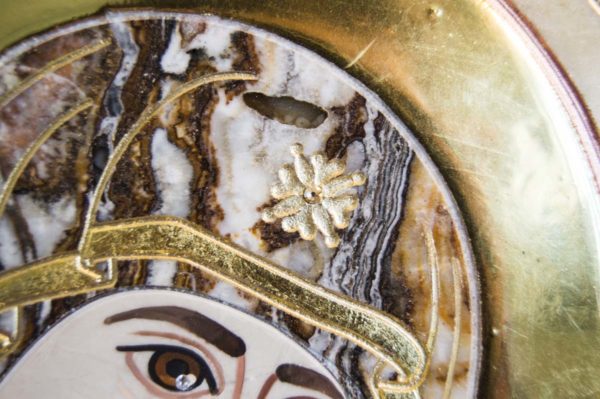 Икона Иверской Божией Матери № 1-25-8 из мрамора, камня, от Гливи, фото 6