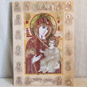 Икона Иверской Божией Матери № 1-25-9 из мрамора, камня, от Гливи, фото 4