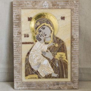 Икона Владимирской Божией Матери № 2-12-4 из мрамора, камня, от Гливи, фото 6