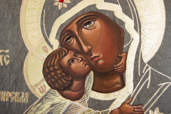 Икона Владимирской Божией Матери № 1-2 из мрамора, камня, от Гливи, фото 2
