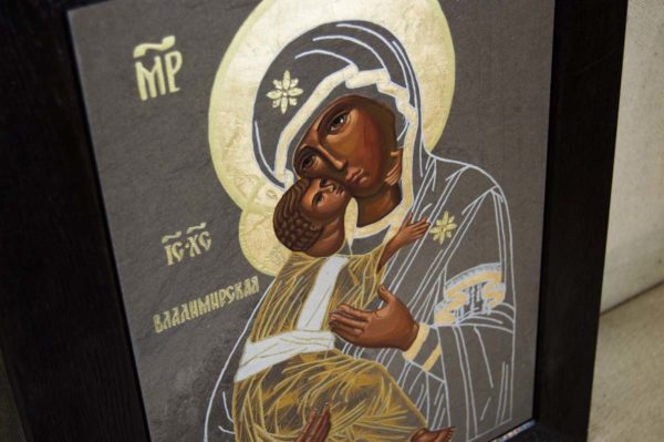 Икона Владимирской Божией Матери № 1-3 из мрамора, камня, от Гливи, фото 5