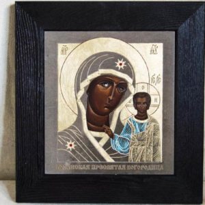 Икона Казанской Божией Матери № 1-08 подарочная из мрамора, камня, от Гливи, фото 1