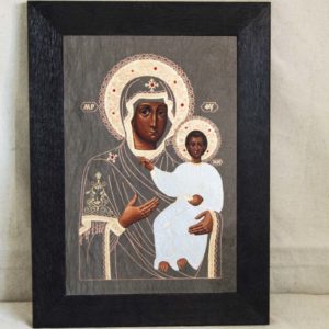 Икона Смоленской Божией Матери № 1-01 подарочная из мрамора, камня, изображение, фото 1