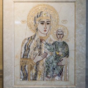 Икона Смоленской Божией Матери № 1-12-5 подарочная из мрамора, камня, изображение, фото 1
