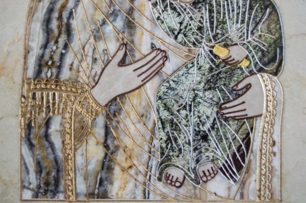 Икона Смоленской Божией Матери № 1-12-5 подарочная из мрамора, камня, изображение, фото 8