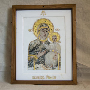 Икона Смоленской Божией Матери № 1-12-8 подарочная из мрамора, камня, изображение, фото 1